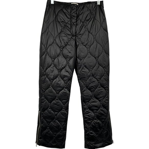 BAUM UND PFERDGARTEN Natara Quilted Nylon Trousers Black EUR Size 38 High Rise - Picture 1 of 10